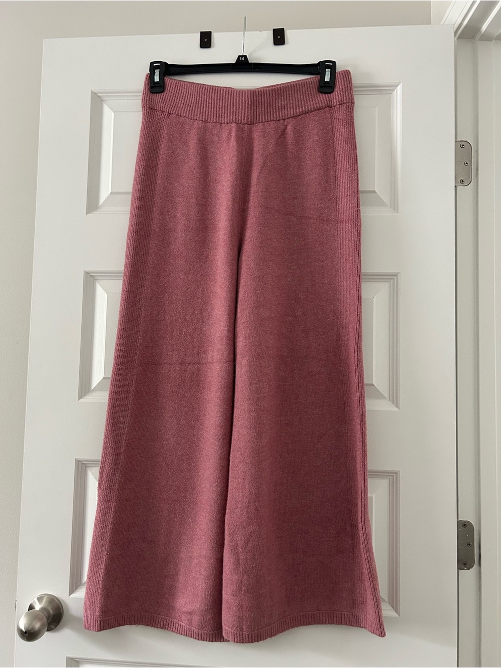 Soft Knit Wide Leg Pants in Dusty Rose/Pink
